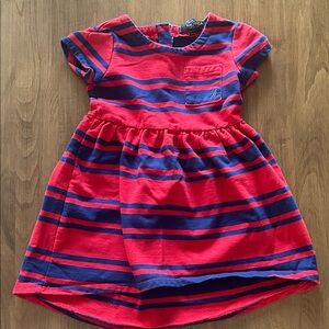 Nautica Kids Dress in Red and Navy Stripes